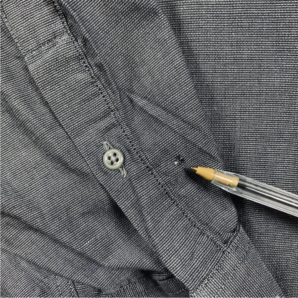 PRINCIPE Shirt Men's 46-18 (34/35) Long Sleeve Button‎ Up Extra Fine Gray -Flaw* - Picture 9 of 10